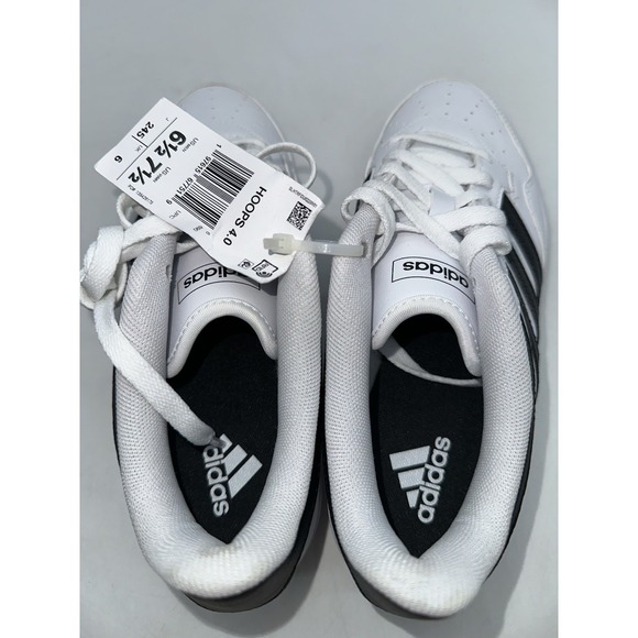 Adidas Hoops 4.0 Cloud White Core Black Mens Athletic Sneaker Men 6.5 - Picture 3 of 8